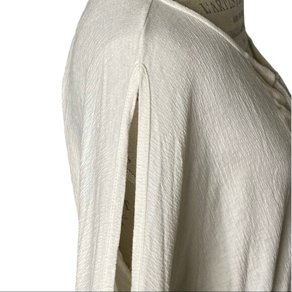 Ella moss White Slit Sleeve Cold Shoulder Peasant Top Blouse Women’s Size XS - Picture 2 of 8